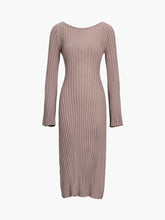 Twist Rib Long Sleeve Long Sweater Dress